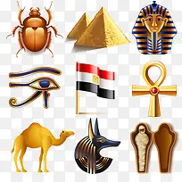 面具骆驼金字塔木乃伊甲虫埃及法