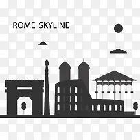 灰色罗马旅游海报