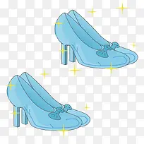 蓝色质感水晶鞋
