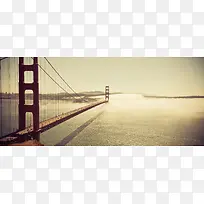 风景海上大桥背景banner