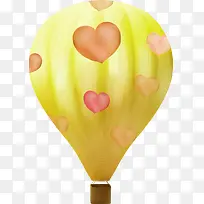 手绘黄色氢气球图片