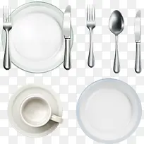 矢量餐具素材刀叉勺子盘子