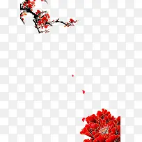 红色梅花装饰图