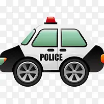 手绘白色汽车警车