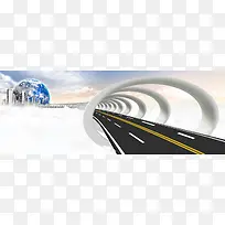 科技公路电商背景banner