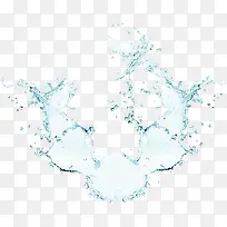 蓝色清新水花效果元素