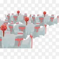白色婚礼座椅花朵