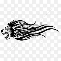 黑色狮子纹身图标