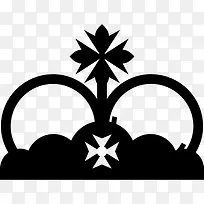 皇冠十字架象征两像十字军东征图标