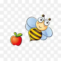 矢量蜜蜂苹果素材