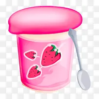食物草莓酸奶食物图标