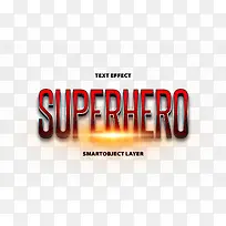 superhero英文发光立体字