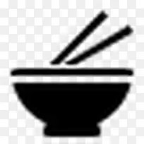 筷子碗简单的黑色iphonemini图标