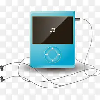 矢量蓝色音乐播放器MP3