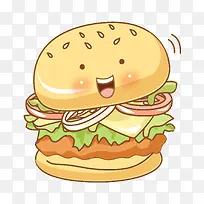 卡通可爱的汉堡免抠图