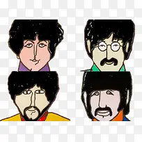 披头士四人乐队漫画头像