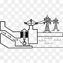 水力发电与电力线图标