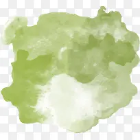矢量绿色水彩墨染图