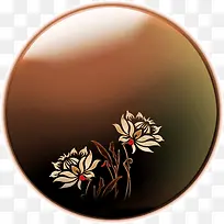 荷花图案圆形标志