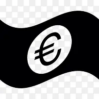 欧元钞票挥舞着图标