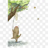 抓蝴蝶的小猫
