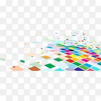 彩色方格科技艺术背景元素