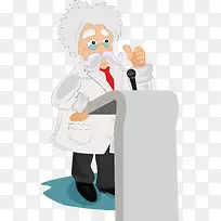 卡通演讲的老者矢量图