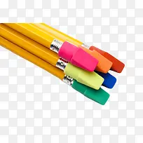 彩色学生用品铅笔橡胶制品实物