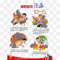 消防知识漫画宣传板免费素材