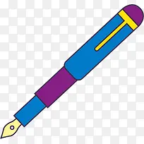 蓝紫色线条书写钢笔