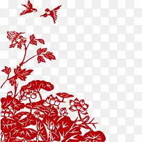 红色剪纸窗花