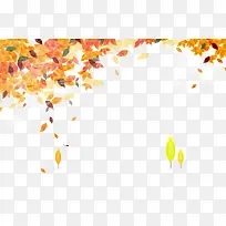 手绘秋天树叶背景图