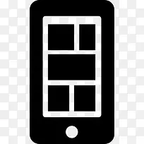 手机屏幕上的黑色矩形工具图标