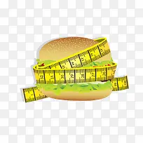 卷尺量汉堡尺寸