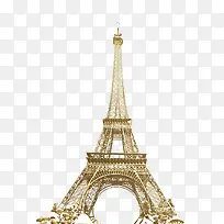 复古巴黎铁塔新婚庆典图片