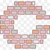 砖块拼贴英文大写字母C
