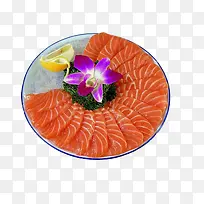 盘子中的三文鱼素材图片