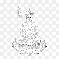 地藏菩萨线描图片