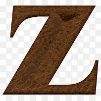 木头衬线体字母Z