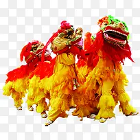 中国风国庆节舞狮子
