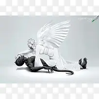 天使与魔鬼艺术壁纸