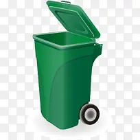 矢量图绿色环保垃圾桶