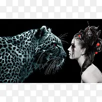 豹子美女和野兽图片