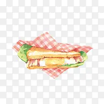 三明治手绘画素材图片