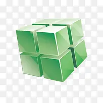 矢量绿色空间立体二阶方块