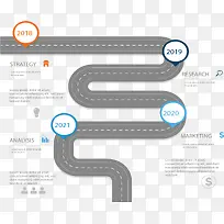 灰色弯道时间轴图表