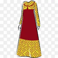 红黄两色阿拉伯礼服