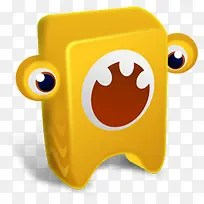 黄色牙齿形状卡通怪物电脑图标