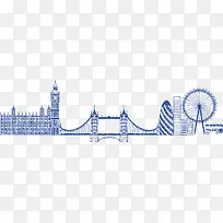 手绘英国伦敦街景