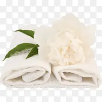白色毛巾花朵素材免抠